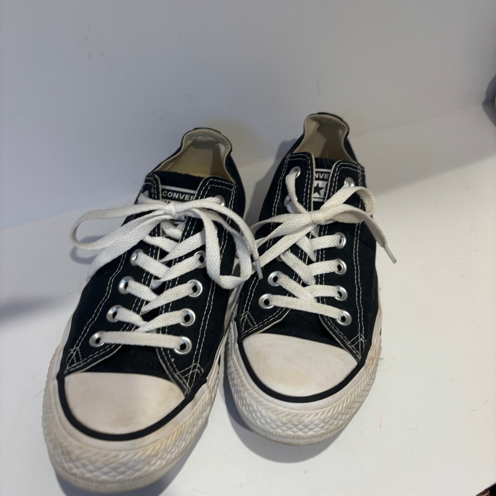 Converse Chuck Taylor All Star Low Top Black Canvas Sneakers M9166 Mens 6 Wos 8